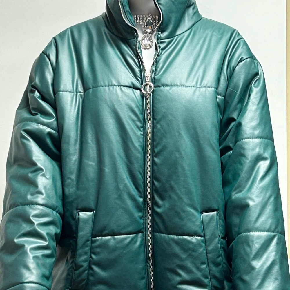 Ashley Stewart Teal Puffer Jacket Size 14/16